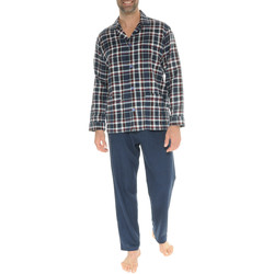 Vêtements Homme Pyjamas / Chemises de nuit Christian Cane Pyjama coton long Iskander Bleu