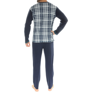 Christian Cane Pyjama coton long Bleu