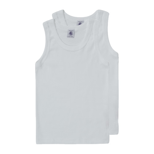 Vêtements Garçon Débardeurs / T-shirts Smith sans manche Petit Bateau MIKA Blanc