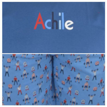 Achile Pyjama court en jersey coton bio HALTERES Bleu