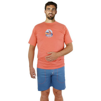 Vêtements Homme Pyjamas / Chemises de nuit Achile Pyjama court en jersey coton bio VESPA Orange