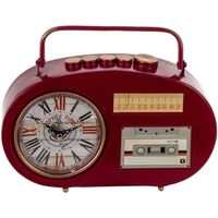 Les Escarpins D Horloges Signes Grimalt Pendule rouge à Poser en forme de rétro radio cassette Rouge
