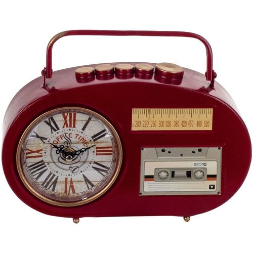 Nat et Nin Horloges Signes Grimalt Pendule rouge à Poser en forme de rétro radio cassette Rouge