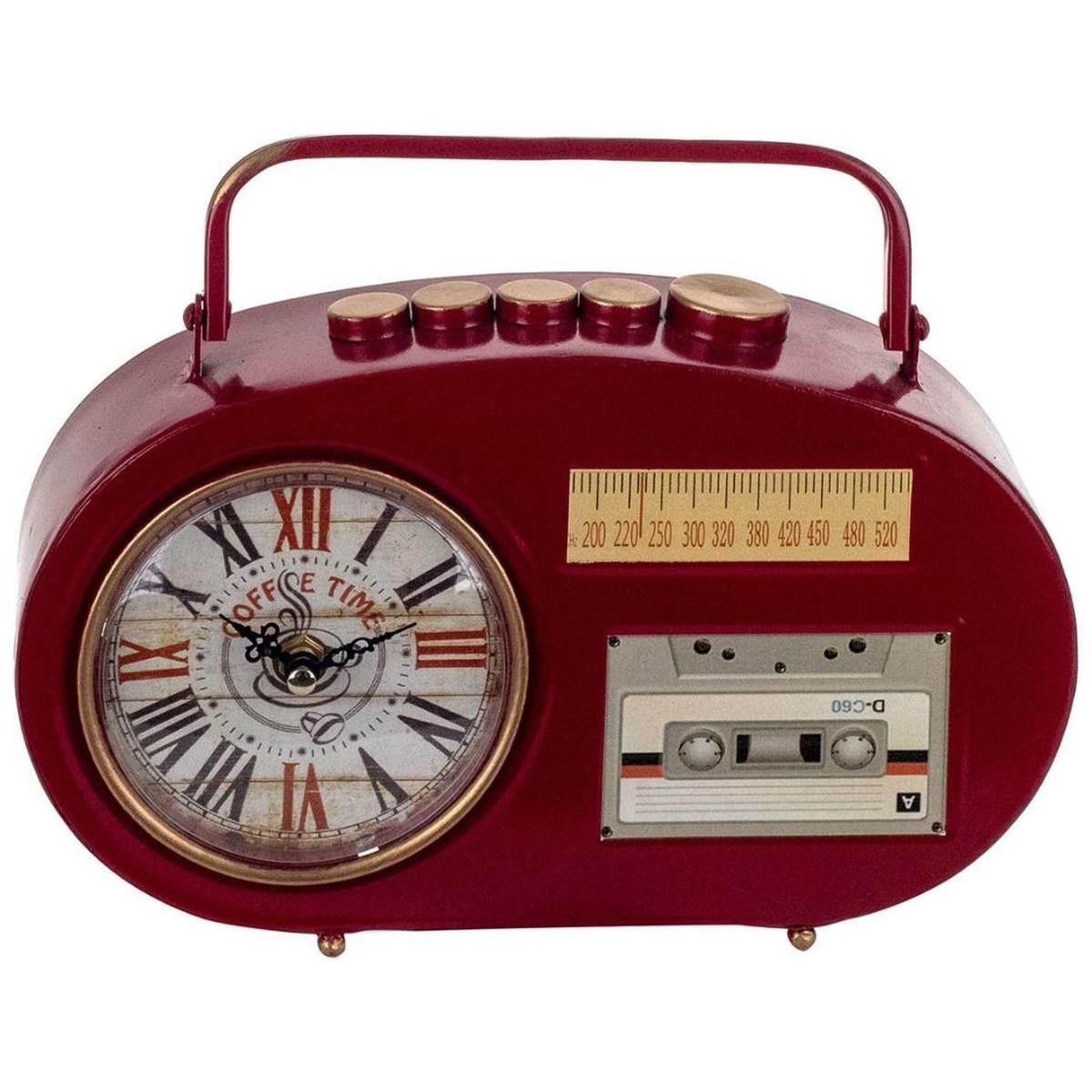 Maison & Déco Horloges Signes Grimalt Pendule rouge à Poser en forme de rétro radio cassette Rouge
