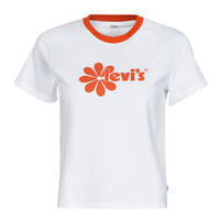 Vêtements Femme T-shirts manches courtes Levi's GRAPHIC JORDIE TEE POSTER LOGO DAISY CHEST HIT WHITE   / ENAMEL ORANGE RIB