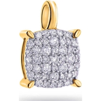 Montres & Bijoux Femme Pendentifs Brillaxis Pendentif  or 18 carats carré pavé diamants Jaune