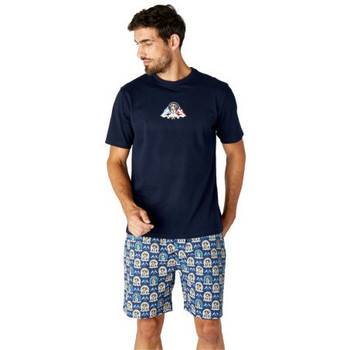 Vêtements Homme Pyjamas / Chemises de nuit Achile Pyjama court en pur coton DOGGY Bleu