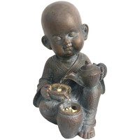 Pochettes / Sacoches Statuettes et figurines Signes Grimalt Mini-Fontaine dintérieur Moine Bouddhiste 31 cm Marron