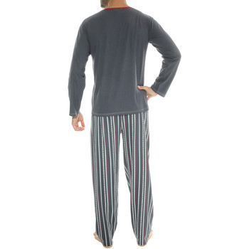 Christian Cane Pyjama long en coton Gris