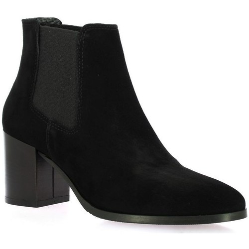 Chaussures Femme Cell Boots Pao Cell Boots cuir velours Noir