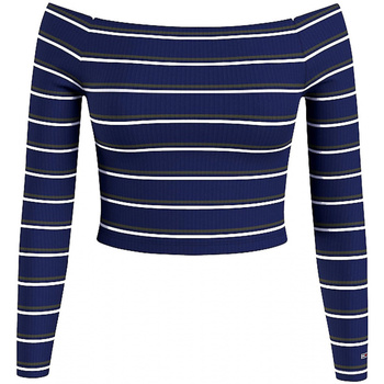 Vêtements Femme T-shirts manches longues Tommy Jeans 118154VTAH21 Bleu