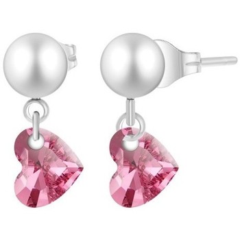 Montres & Bijoux Femme Boucles d'oreilles Sc Crystal B3072-ARGENT-ROSE Rose