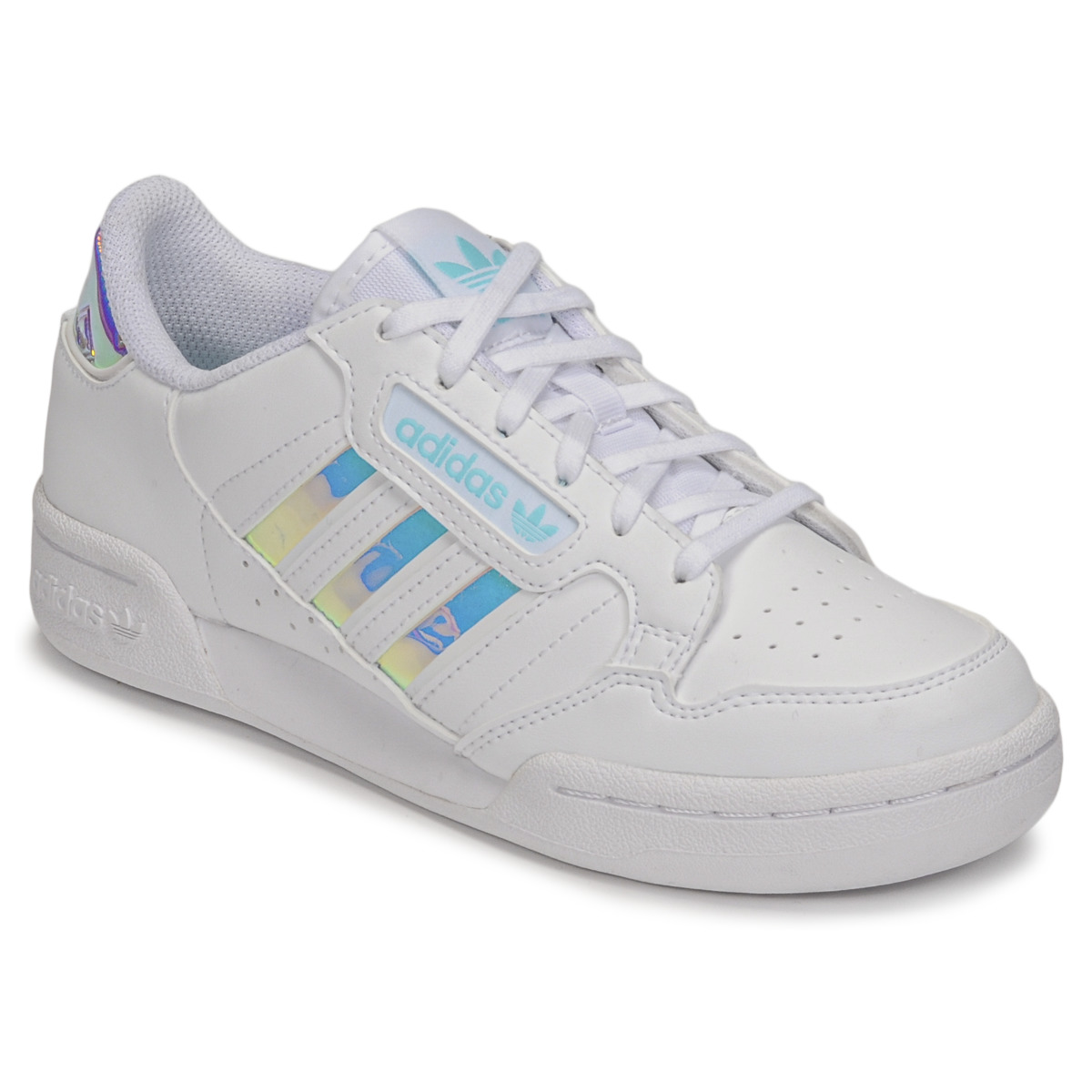Chaussures Fille Baskets basses lottery adidas Originals CONTINENTAL 80 STRI Blanc / Iridescent