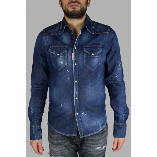Chemise en jean à manches longues Jean DSquared² pour homme en coloris Bleu Homme Vêtements Chemises Chemises casual et boutonnées 