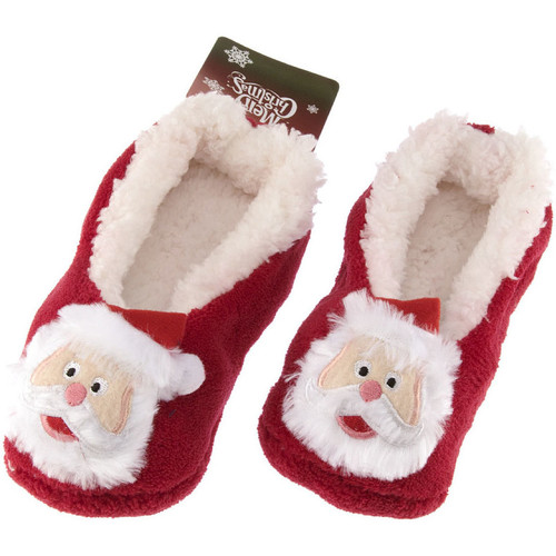 Chaussures Enfant Chaussons Apollo Chaussettes Chaussons - Girls Soft X-mas Ballerina Booties 3D Rouge