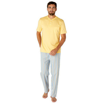 Vêtements Homme Conseil taille : Prenez votre taille habituelle Pyjama manches courtes et pantalon LINES Jaune