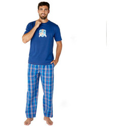 Vêtements Homme Pyjamas / Chemises de nuit Achile Pyjama manches courtes et pantalon PIN UP Bleu