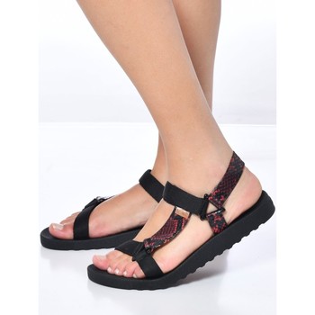 Sandales et Nu-pieds Cacatoès MANAUS FRESIA - BLACK 08 / Rouge - #C2100C - Chaussures Sandale Femme 70 