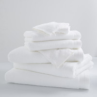 Maison & Déco Serviettes et gants de toilette Tradilinge MERINGUE X2 Blanc