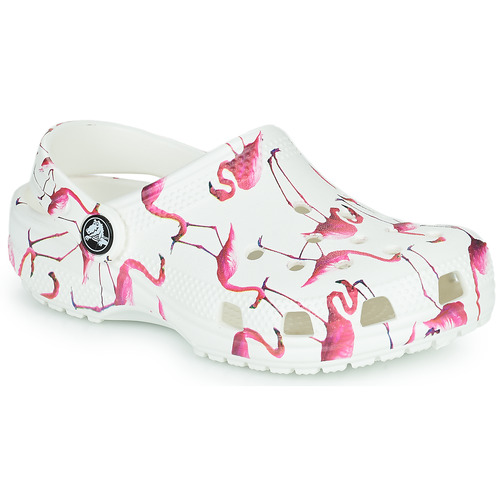 Chaussures Fille Sabots Crocs lined CLASSIC POOL PARTY CLOG K Blanc / Rose