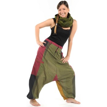 Vêtements Pantalons fluides / Sarouels Fantazia Sarouel big pocket Fantazy Reggae ou zen Vert kaki, jaune moutarde, rouge bordeaux et noir