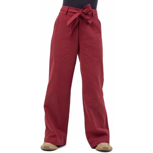 Vêtements Fantazia Pantalon regular large twill epais Tiloh Bordeaux - Vêtements Pantalons fluides