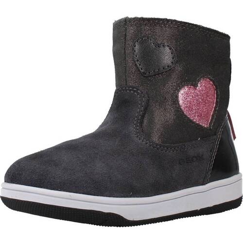 Chaussures Fille Bottes Geox B NEW FLICK GIRL Gris
