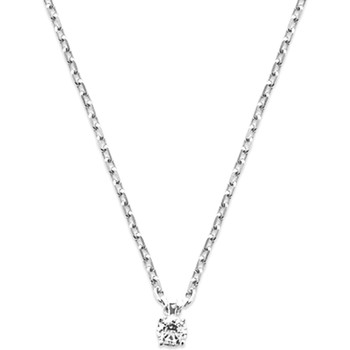The Happy Monk Femme Colliers / Sautoirs Brillaxis Collier  argent solitaire oxyde 3 mm Blanc