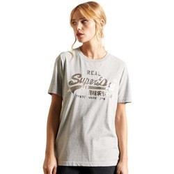 Vêtements Femme T-shirts manches courtes Superdry Real vintage logo Gris
