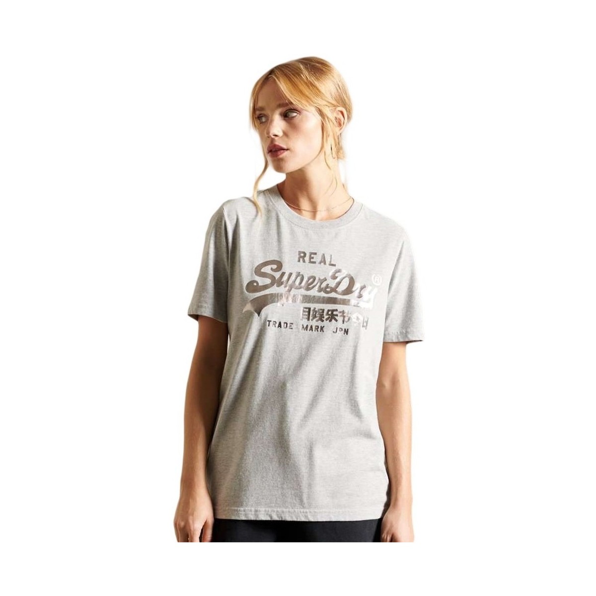 Vêtements Femme T-shirts manches courtes Superdry Real vintage logo Gris