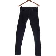 Topman organic cotton blend stretch skinny knee rip U-neck Jeans in black