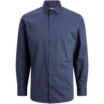 Vêtements Homme Chemises manches longues Jack & Jones 12178125 JPRBLAROYAL SHIRT L/S NOOS NAVY BLAZER/SLIM FIT Bleu
