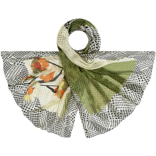 Accessoires textile Femme Echarpes / Etoles / Foulards Allée Du Foulard Etole soie Popea Vert