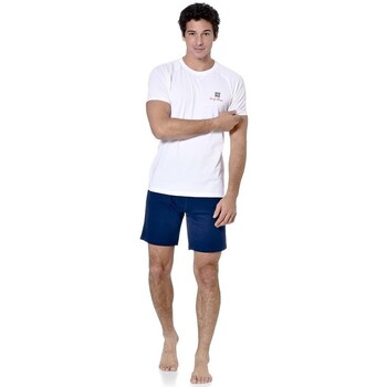 Vêtements Homme Pyjamas / Chemises de nuit Serge Blanco Ensemble pyjama court homme avec t-shirt col V Dom Bleu