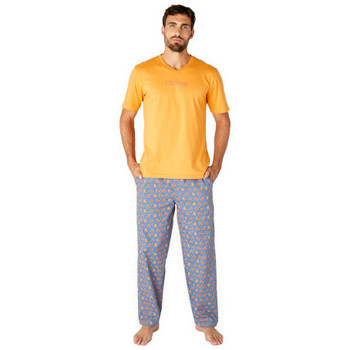 Vêtements Homme Pyjamas / Chemises de nuit Achile Pyjama manches courtes et pantalon CHILLING Jaune