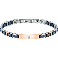 Montres & Bijoux Bracelets Maserati Bracelet  en Acier Bicolore et Céramique Bleue Multicolore