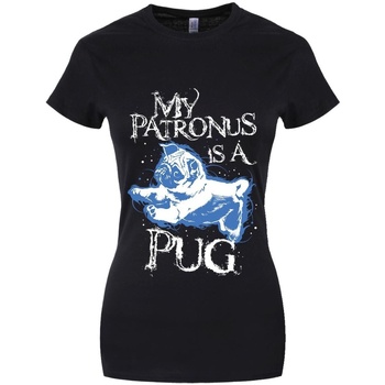 Vêtements Femme T-shirts manches longues Grindstore My Patronus Is A Pug Noir