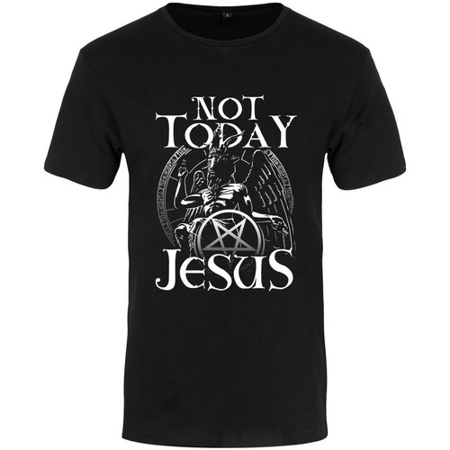 Vêtements Homme T-shirts manches longues Grindstore Not Today Jesus Noir