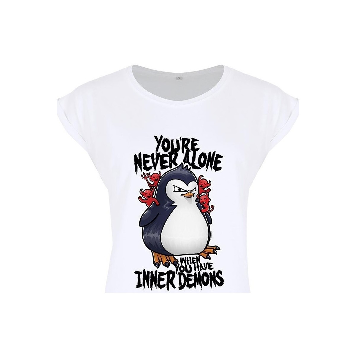 Vêtements Femme T-shirts manches longues Psycho Penguin You're Never Alone When You Have Inner Demons Blanc