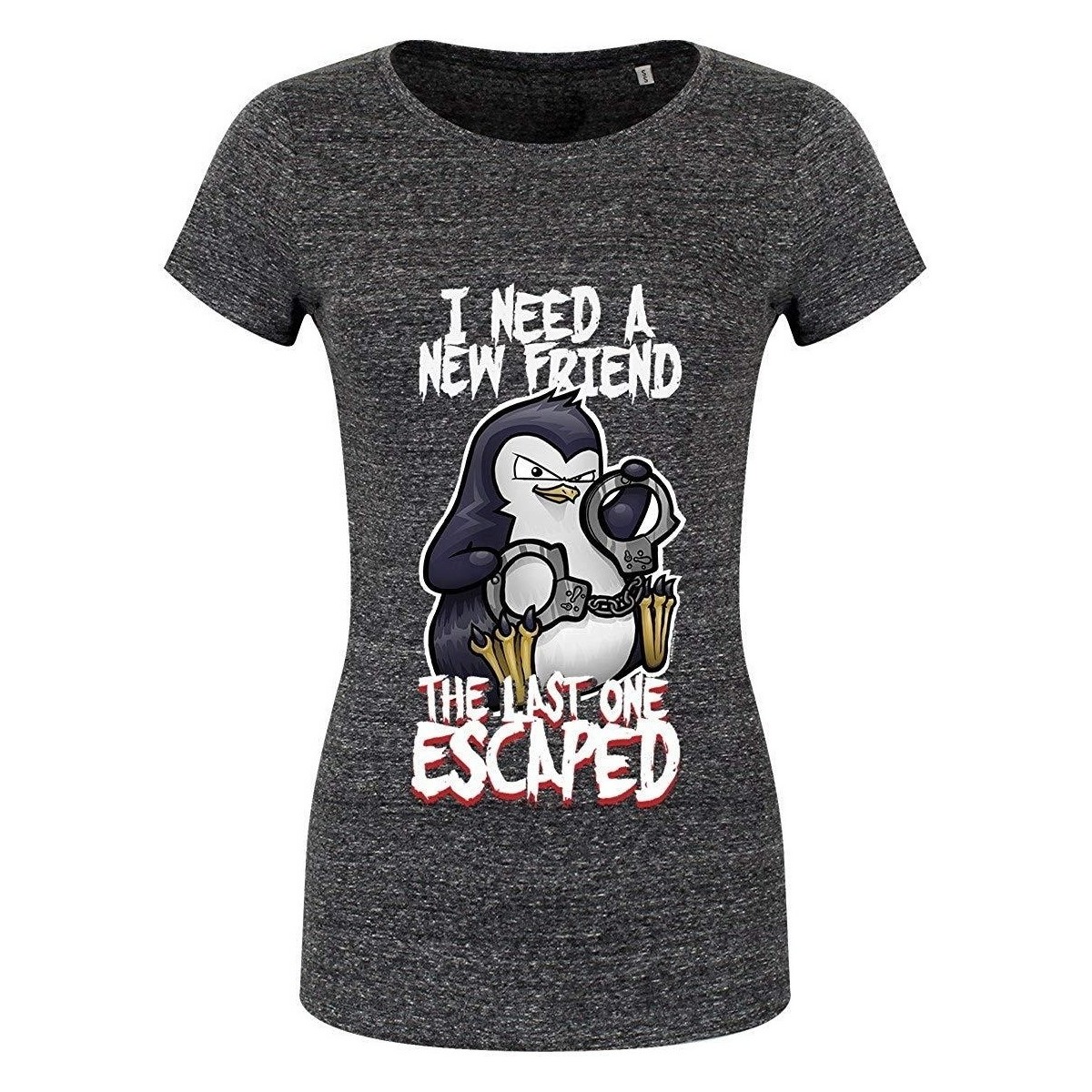 Vêtements Femme T-shirts manches longues Psycho Penguin I Need A New Friend Gris
