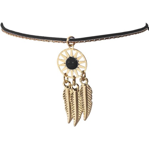 Montres & Bijoux Bracelets Nusa Dua Bracelet Noir pour femme fantaisie thème Indien finition dorée Noir