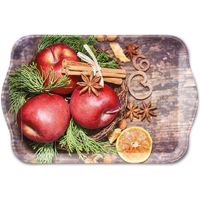 Maison & Déco Vides poches Ambiente Mini plateau rectangulaire Pommes et Cannelle Noël Marron
