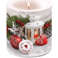 Maison & Déco Bougies / diffuseurs Ambiente Bougie décorative - Lanterne de Noël Gris