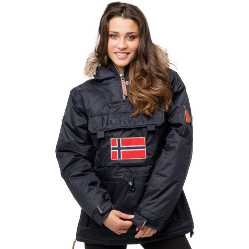Geographical Norway Anorak Aubergine Marine - Vêtements Doudounes Femme  220,00 €