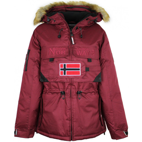 Geographical Norway Anorak Bantouna - capuche avec bord façon fourrure  Bordeaux - Vêtements Doudounes Femme 250,00 €