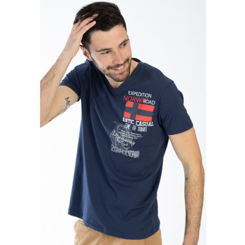 Vêtements Homme T-shirts & Polos Geographical Norway T-shirt JIXI - col V - imprimé Marine