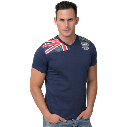 Vêtements Homme T-shirts & Polos Geographical Norway T-shirt - col V Marine