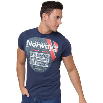 Vêtements Homme T-shirts & Polos Geographical Norway T-shirt - col V Bleu marine