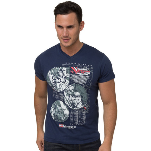 Vêtements Homme T-shirts & Polos Geographical Norway T-shirt - col v Marine