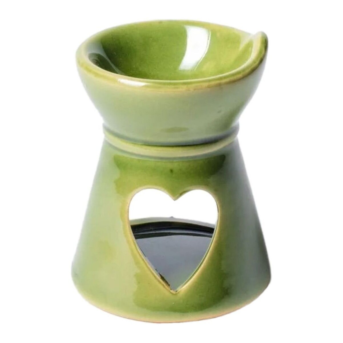 Maison & Déco Bougies / diffuseurs Phoenix Import Brûle-Parfum Coeur en céramique Verte Vert